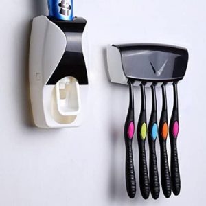 Toothpaste Dispenser & Toothbrush Holder Set wall mounted