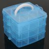 18 Compartments transparent jewellery box 3 layers storage box Plastic Jewellery Jewellery Orangizer Pink Jewelry box Blue Jewelry Organizer Jewellery Box With compartments