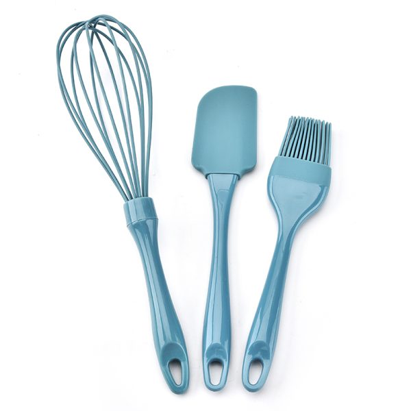 3-Piece Silicone Baking Kit - silicone kitchen utensils - silicone spatula and oil basting brush - baking tools