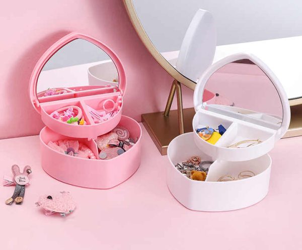 Heart Shape Jewellery Box Jewellery Organizer Girls Jewellery Box White Jewellery Box Jewellery Box With Mirror Jewellery Storage Box