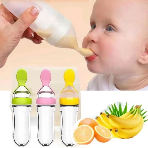 silicone spoon feeder baby food dispenser silicone squeeze bottle