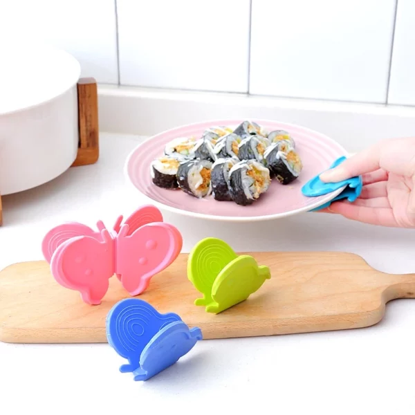 Butterfly Shape Kitchen Silicone Gloves, heat resistant pot gloves, cooking pinch grips
