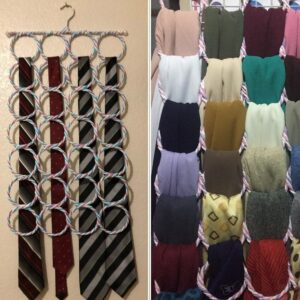 28 Hole Scarf Hanger, multipurpose scarf hanger, scarf hanging organizer, scarf holder
