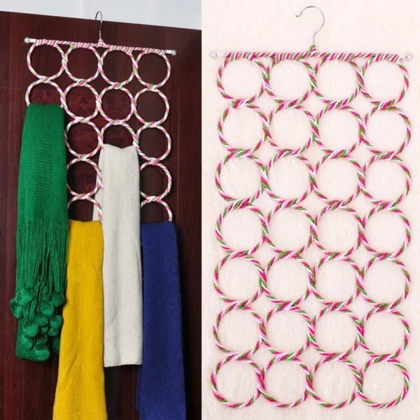 28 Hole Scarf Hanger, multipurpose scarf hanger, scarf hanging organizer, scarf holder