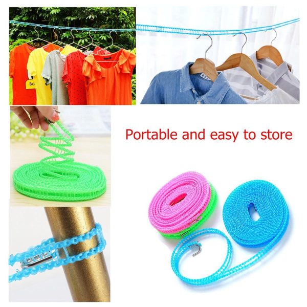Cloth lines Drying Nylon Rope with Hooks