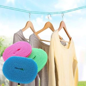Cloth lines Drying Nylon Rope with Hooks anti slip nylon rope windproof rope with hooks windproof cloth drying washing nylon rope