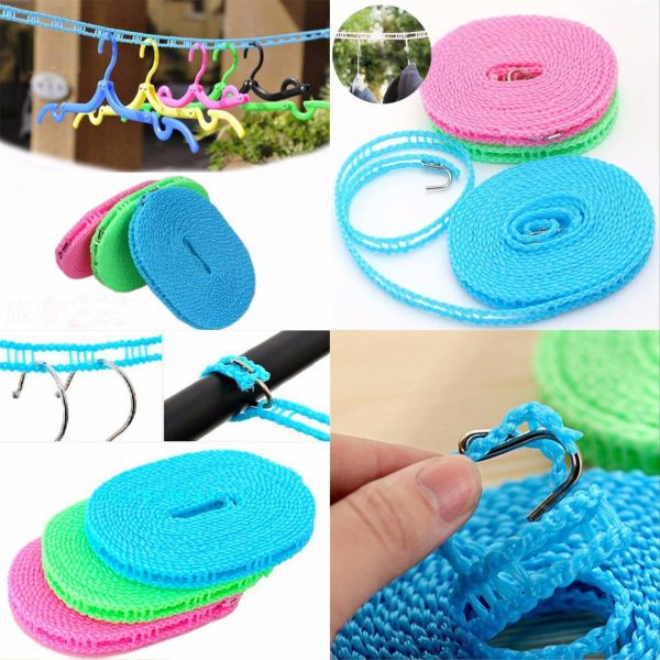 Multicolor Anti Slip Clothes Washing Line Drying Nylon Rope with