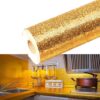 Golden Wallpaper Sheet Aluminum Foil Paper Golden Kitchen Oil Proof Contact Paper Waterproof Sticker Kitchen Stove Cabinet