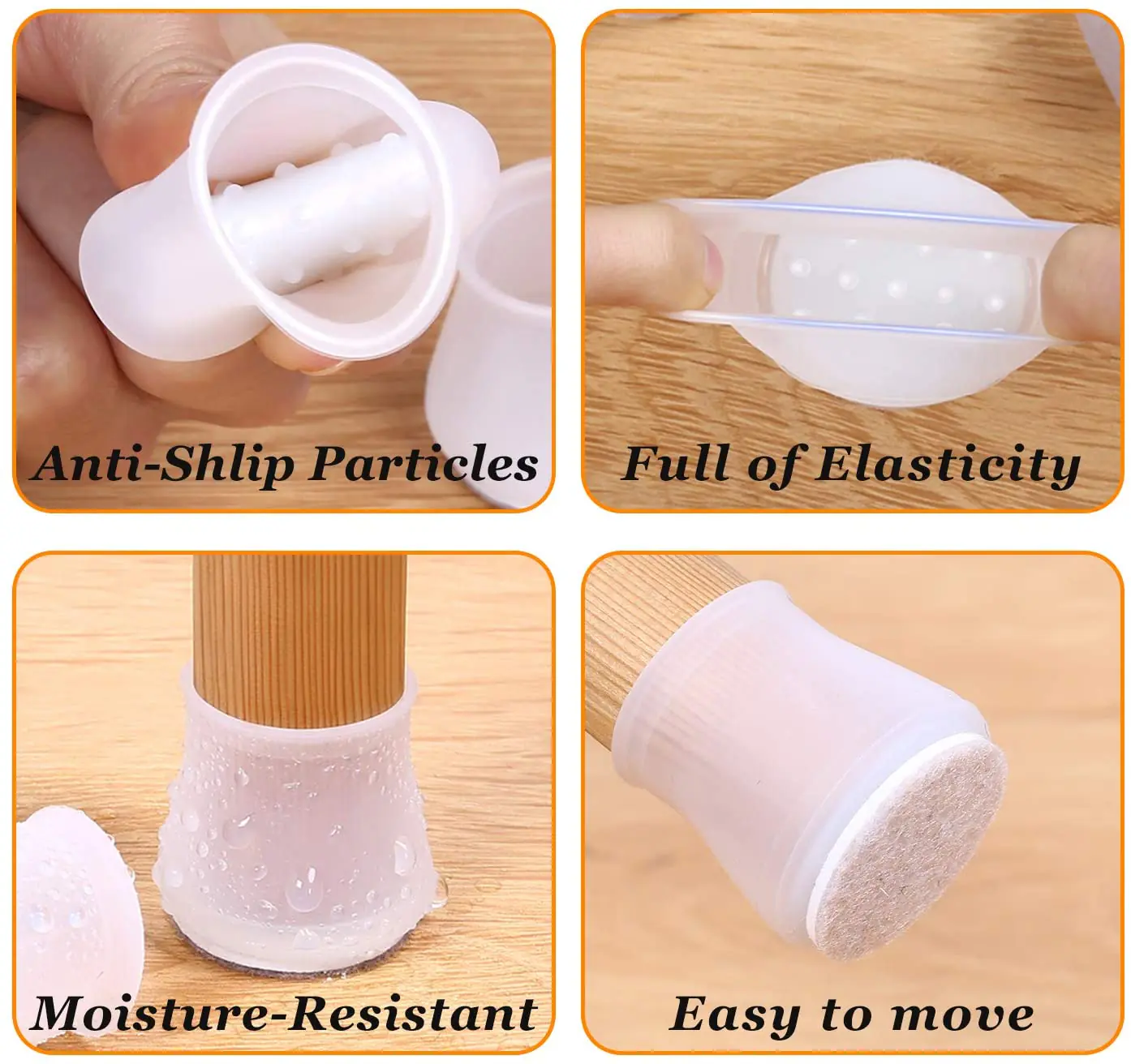 Silicone Chair Leg Cover (4 pcs) Random - Image 2