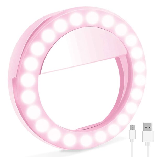Selfie Ring Light Small For Mobile (Pink)