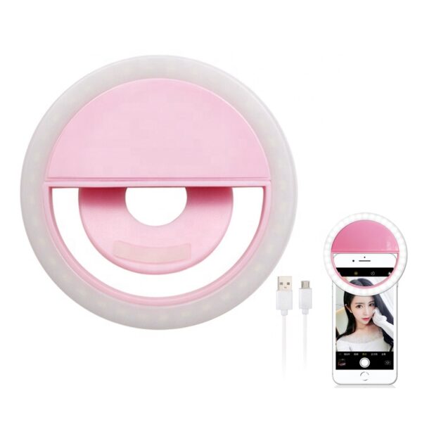Selfie Ring Light Small For Mobile (Pink)