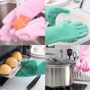 Silicone Gloves Dishwashing cleaning gloves Silicone rubber dishwashing gloves Washing gloves Dishwashing gloves Magic silicone rubber gloves