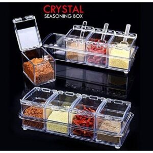 Crystal Seasoning Box Pepper Salt Spice Rack 4 Box spice box, masala box, masala jars