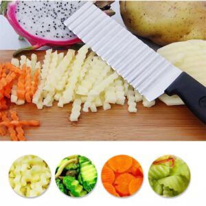 Crinkle Fries Cutter Knife, Wavy Potato Slicer Vegetable & Fruit Cutting Knife