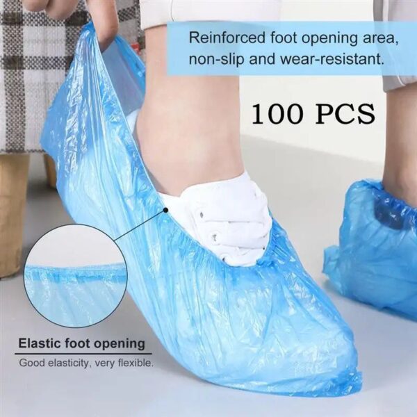 Disposable Plastic Shoe Covers Waterproof Boot Covers Rain Shoe Covers Mud proof blue colour portable rain boot Waterproof Lab Cleaning Overshoes