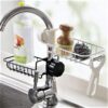 Metal Faucet Rack Stainless Steel Faucet Storage Rack Stainless Steel Sink Candy Hanging Basket Drain Rack Kitchen Bathroom Soap Storage Holder Adjustable Sink Rag Adjustable Kitchen tools