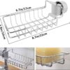 Metal Faucet Rack Stainless Steel Faucet Storage Rack Stainless Steel Sink Candy Hanging Basket Drain Rack Kitchen Bathroom Soap Storage Holder Adjustable Sink Rag Adjustable Kitchen tools