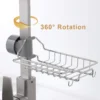 Metal Faucet Rack Stainless Steel Faucet Storage Rack Stainless Steel Sink Candy Hanging Basket Drain Rack Kitchen Bathroom Soap Storage Holder Adjustable Sink Rag Adjustable Kitchen tools
