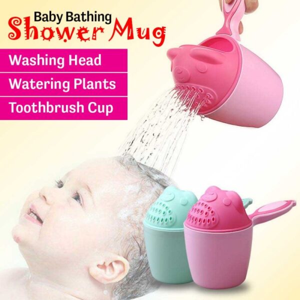 Baby Bath Shower Mug, Cartoon Baby Bath Mug, Baby Shampoo Cup Shower, Handheld Shower mug, Bathing Shower Cup, Baby Shower Water Scoop