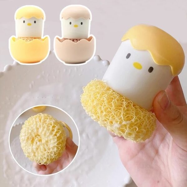 Egg Shape Kitchen Cleaning Brush Cute Dishwashing Fiber Ball