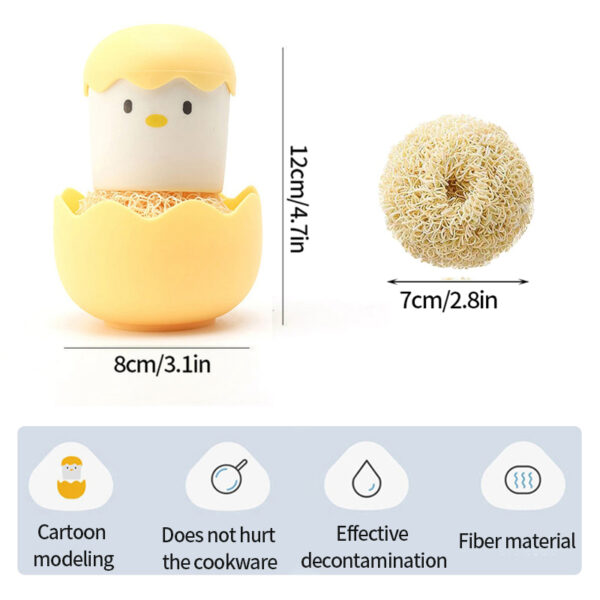 Yungwalm Egg Shape Kitchen Cleaning Brush Dish Washing Fiber Ball