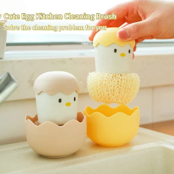 Yungwalm Egg Shape Kitchen Cleaning Brush Dish Washing Fiber Ball