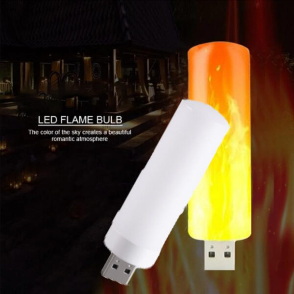 USB Flame Flashing Candle Light LED Mini Portable Night Light