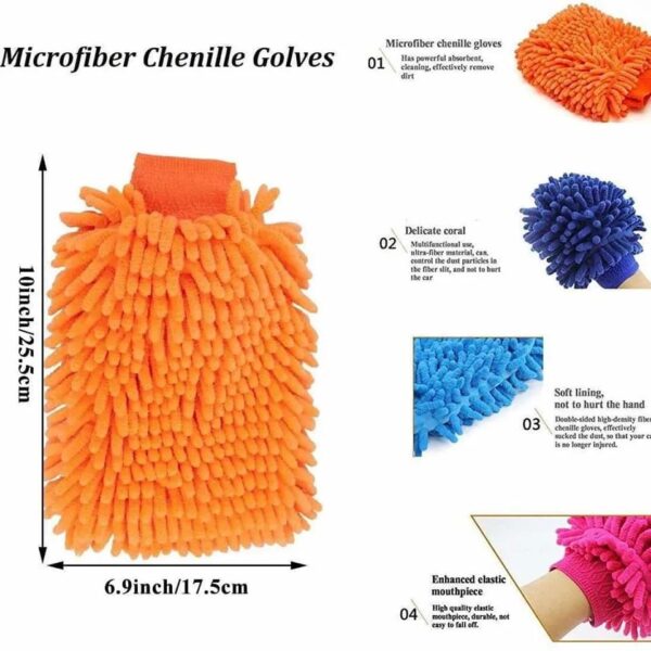 Microfiber Gloves, Water Absorption Hand towel, Microfiber Cleaning Mitt, Wet and Dry Microfiber Cleaning Hand Duster, Micro Fiber Car Washing Glove , house hold cleaner gloves,