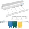 Retractable 5 Line Hang Drying Rack, Automatic Telescopic Clothesline, Flexible Clothesline, Wall Mounted Clothes Line, Balcony Drying Rack Household Clothesline, Cloth Hanging Nylon Rope
