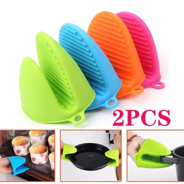 Silicon Pot Holder Gloves, Silicone Heat Resistant Gloves , pot holders Non Stick Anti-slip, Bowel Holder Baking Oven, baking tools, Cooking Finger Protector