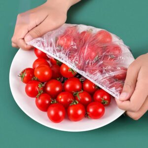 Disposable Plastic Food Cover - Food Storage Covers - Reusable Plastic Bowl Covers - Stretchable Plastic Food Wraps - Covers for Storage Containers