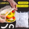 Plastic Food Cover, Food Storage Covers, Reusable Plastic Bowl Covers, Stretchable Plastic Food Wraps, Covers for Storage Containers, Dish Plate Plastic Covers, Disposable Food Cover , Plastic Wrap Elastic Food Lids,