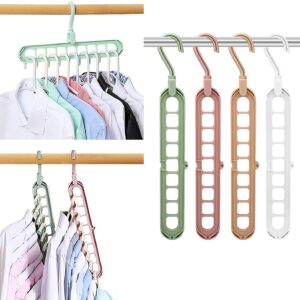 9-Holes Rotating Hangers, Hangers Organizer, Organizer, Multipurpose hanger scarf storage rack, Smart Cloth Organizing, Clothes Hangers, Travel Drying Rack,