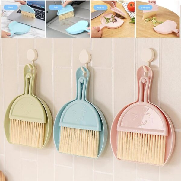 Mini Dustpan and Broom Set, Pet Cage Broom Brush Dustpan, Desktop Cleaning Brush, Household Desktop Mini Broom, Dining Table, Brush Set for Cleaning Laptops,