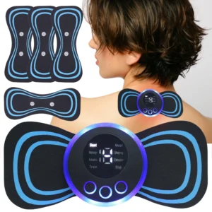 Mini Neck Massager Gel Pad - EMS Neck Massager - Smart Electric Neck Massager - EMS Neck Stretcher - Portable Neck Body Massager
