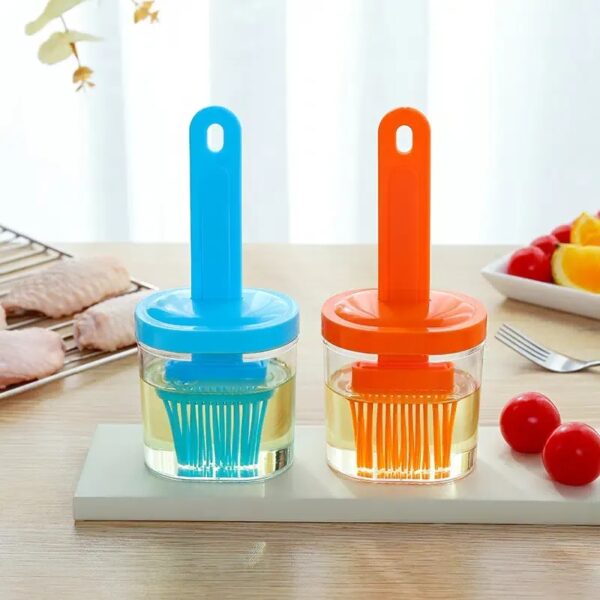 Silicone Oil Brush With Bottle, High Temperature Resistant Silicone Bottle Brush, Portable Barbecue Oil Brush, Kitchen Tool, Baked Oil Brush
