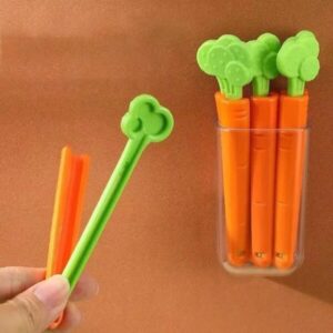 Carrot Food Sealing Clip - Food Sealing Clip - Refrigerator Magnet Holder - Plastic Sealing Clips - Bread Bags Clips - Kitchen Accessories - Fresh Keeping Clamp