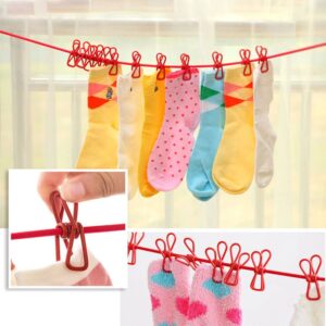 Cloth Drying Rope with Hooks, Hanging Rope With Clip, Cloth Line, Portable Clothesline, Windproof Clothes Rope, Cloth Hanging Line, Hanging Line Outdoor Camping Traveling, Indoor Multifunction Tools,