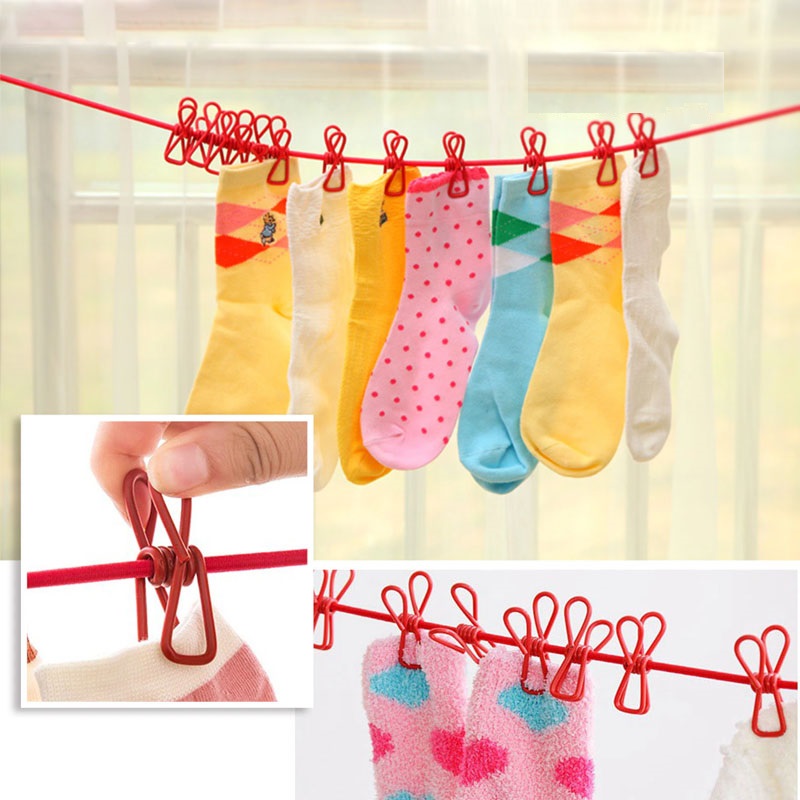 Cloth Drying Rope with Hooks