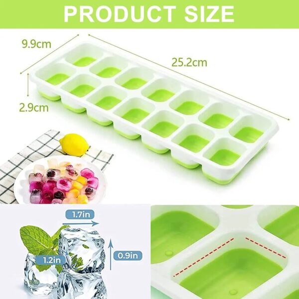 Silicone Ice Cube Tray, Reusable silicone ice cube mold, Fruit ice maker with removable lids, Freezer summer mold, Kitchen tools, Remove term: Easy release ice cube tray Easy release ice cube tray, Ice Cube Tray, Silicone Ice Tray,