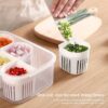 6 Grid Storage Box With Lid, Vegetable Fruit Basket, Refrigerator Storage Box, Food Vegetable Fruit Storage Box, Fridge Organizer, Drain Basket Onion Ginger , 6 Grid Divider,