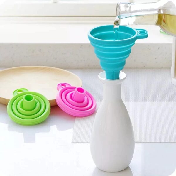 Foldable Kitchen Funnel, Liquid Oil Hopper, Tool Kitchen Funnel, Silicon Funnel, Oil Water Funnel, Funnel For Water Bottle Liquid Transfer, Collapsible Silicone Foldable Funnel,