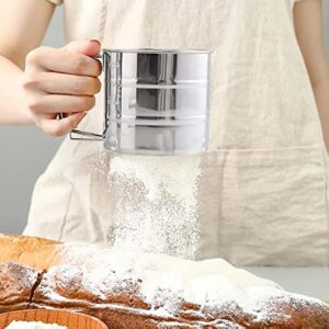 Stainless Flour Strainer, Flour Sieve Cup, Kitchen Gadget Tool, Mesh Strainer Baking, Hand-held Flour Sifter, Sieve Cup Powder Mesh, Coffee Sieve Cup, Fine Mesh Pastry Sieve Cup,