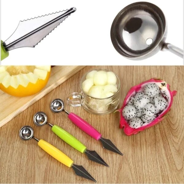 Stainless Steel Melon Fruit Spoon, Kitchen Cut Watermelon, Dig Ball Ice Cream Scoop, Carving Knife Fruit Cutter, Slicer Spoon, Tools Food Cutter, Kitchen Gadgets,