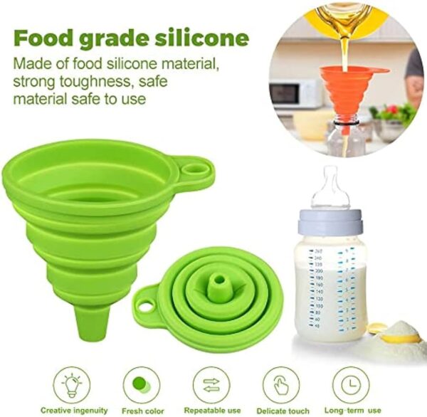 Foldable Kitchen Funnel, Liquid Oil Hopper, Tool Kitchen Funnel, Silicon Funnel, Oil Water Funnel, Funnel For Water Bottle Liquid Transfer, Collapsible Silicone Foldable Funnel,