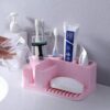 Toothbrush Soap Holder - Rinsing Toothbrush Soap Holder - Soap Holder with Toothbrush Storage - Tooth Cup Drain Soap Storage