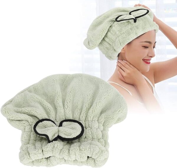 Hair Drying Towel Cap - Quick Hair Drying Bath Towel - Spa Bowknot Wrap Towel Hat - Comfortable Bath Spa Cap - Absorbent Hair Drying Towel