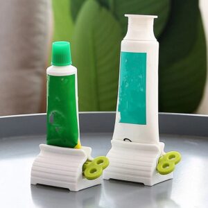 Toothpaste Tube Squeezer, Tube Squeezer Roller, Multifunctional Tube Holder, Rotate Plastic Squeezer Roller, Manual Extruder Toothpaste Clip, Paste Squeezer Holder Dispenser, Manual Rotary Paste, toothpaste Squeezer Device,