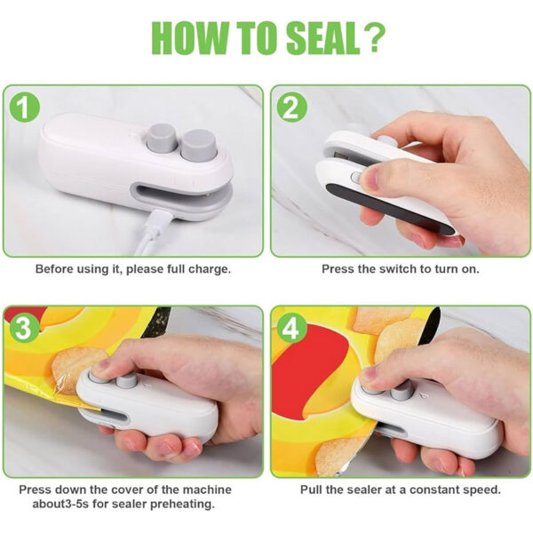 2 in 1 Sealing Machine - Portable Sealing Machine - Rechargeable 2 In 1 Sealing Machine - USB Rechargeable Magnetic Heat Sealing - Mini Seal Rechargeable Machine for Food