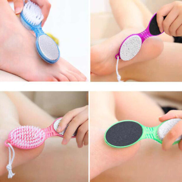 Pedicure Paddle Brush - 4 In 1 Multi Use Pedicure Paddle Brush - 4 Step Pedicure (Cleanse, Scrub, File And Buff) - Foot Brush